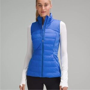 Lululemon Womens Blue Down For It All Vest Running 700 Fill Bright Blue Puffer